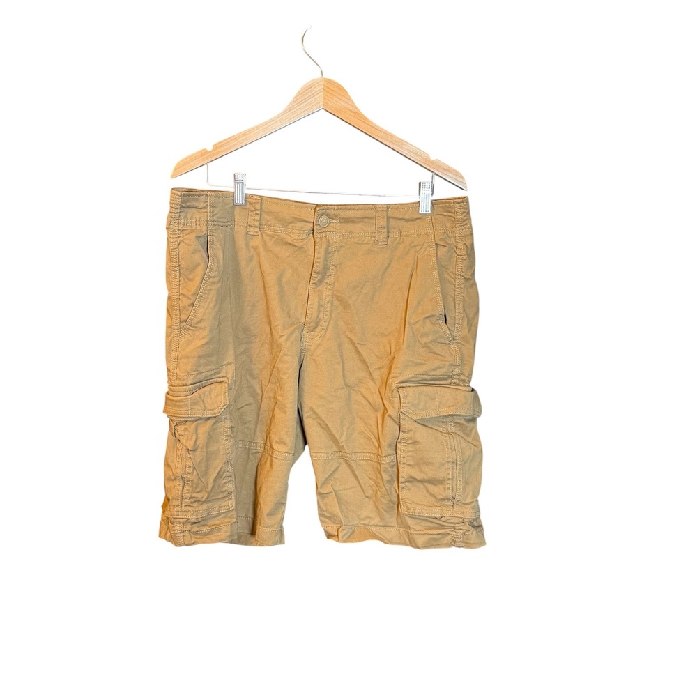 Goodfellow & Co Mens Tan Khaki‎ Cargo Shorts Size 38 Utility Multi Pocket Cotton
